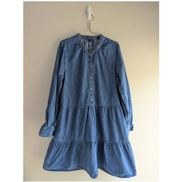GAP Tiered Denim Mini Shirtdress - Picture 3 of 11